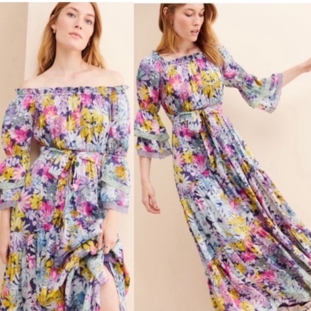 Rococo Sand Dress Tallia Floral Maxi dress boho beach size M